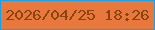 文字の大きさ：1、枠の色：16a1ed、背景の色：e9783d、文字の色：8c4314 無料ブログパーツのブログ時計