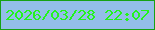文字の大きさ：1、枠の色：16a215、背景の色：93bee9、文字の色：23f41c 無料ブログパーツのブログ時計