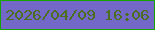 文字の大きさ：3、枠の色：16a304、背景の色：7367c8、文字の色：4a701f 無料ブログパーツのブログ時計