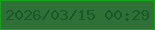 文字の大きさ：1、枠の色：16a319、背景の色：2f7036、文字の色：175729 無料ブログパーツのブログ時計
