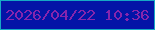 文字の大きさ：5、枠の色：16a9c5、背景の色：0414a7、文字の色：8625ad 無料ブログパーツのブログ時計