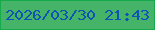 文字の大きさ：1、枠の色：16ab4a、背景の色：45b368、文字の色：0f54b4 無料ブログパーツのブログ時計