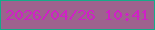 文字の大きさ：1、枠の色：16ab89、背景の色：9e628e、文字の色：cf21c5 無料ブログパーツのブログ時計