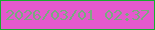 文字の大きさ：5、枠の色：16ac2e、背景の色：e459cd、文字の色：7aaa7f 無料ブログパーツのブログ時計