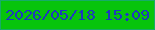文字の大きさ：4、枠の色：16ac67、背景の色：07c40b、文字の色：1e38bf 無料ブログパーツのブログ時計
