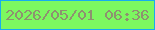文字の大きさ：2、枠の色：16acef、背景の色：7cf860、文字の色：8e9270 無料ブログパーツのブログ時計