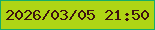 文字の大きさ：4、枠の色：16ad68、背景の色：afd515、文字の色：3f130f 無料ブログパーツのブログ時計