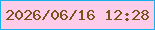 文字の大きさ：3、枠の色：16b1eb、背景の色：fdcce9、文字の色：78521a 無料ブログパーツのブログ時計
