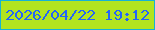 文字の大きさ：1、枠の色：16b2d5、背景の色：b2e41f、文字の色：2465f6 無料ブログパーツのブログ時計