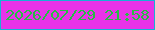 文字の大きさ：4、枠の色：16b2d5、背景の色：e833e8、文字の色：27bd44 無料ブログパーツのブログ時計