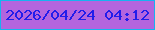 文字の大きさ：5、枠の色：16b3f0、背景の色：b365de、文字の色：221dea 無料ブログパーツのブログ時計