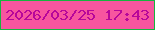 文字の大きさ：4、枠の色：16b43f、背景の色：f7559f、文字の色：b7079a 無料ブログパーツのブログ時計