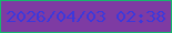 文字の大きさ：4、枠の色：16b66d、背景の色：7e3ba3、文字の色：3d38db 無料ブログパーツのブログ時計