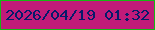 文字の大きさ：5、枠の色：16b814、背景の色：c11b79、文字の色：061b6b 無料ブログパーツのブログ時計