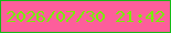 文字の大きさ：5、枠の色：16b917、背景の色：fd5e9b、文字の色：79ed09 無料ブログパーツのブログ時計