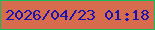 文字の大きさ：3、枠の色：16bc59、背景の色：d66b4e、文字の色：1a12b1 無料ブログパーツのブログ時計