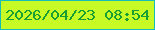 文字の大きさ：4、枠の色：16bdb7、背景の色：c8fa25、文字の色：199e31 無料ブログパーツのブログ時計
