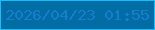 文字の大きさ：1、枠の色：16bffc、背景の色：026da5、文字の色：147fcc 無料ブログパーツのブログ時計