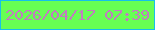 文字の大きさ：4、枠の色：16c0eb、背景の色：67ff54、文字の色：c27cc0 無料ブログパーツのブログ時計