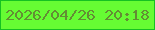 文字の大きさ：5、枠の色：16c122、背景の色：66fc33、文字の色：638e34 無料ブログパーツのブログ時計