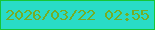 文字の大きさ：3、枠の色：16c637、背景の色：29dcc7、文字の色：75ad25 無料ブログパーツのブログ時計