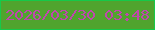 文字の大きさ：5、枠の色：16c949、背景の色：50a42e、文字の色：bf47ad 無料ブログパーツのブログ時計
