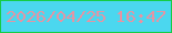 文字の大きさ：1、枠の色：16cc47、背景の色：4bd7ef、文字の色：e395a4 無料ブログパーツのブログ時計