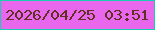 文字の大きさ：4、枠の色：16cfae、背景の色：e967ed、文字の色：613022 無料ブログパーツのブログ時計