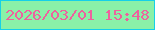 文字の大きさ：4、枠の色：16d0e8、背景の色：8af1a8、文字の色：ee619e 無料ブログパーツのブログ時計