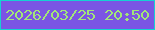 文字の大きさ：5、枠の色：16d1d2、背景の色：7b55e4、文字の色：a2e679 無料ブログパーツのブログ時計