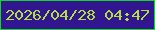 文字の大きさ：5、枠の色：16d528、背景の色：32168f、文字の色：b4de47 無料ブログパーツのブログ時計