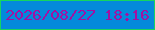 文字の大きさ：1、枠の色：16d560、背景の色：048adb、文字の色：a211a2 無料ブログパーツのブログ時計