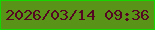 文字の大きさ：4、枠の色：16d602、背景の色：599317、文字の色：550623 無料ブログパーツのブログ時計