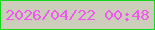 文字の大きさ：1、枠の色：16d61b、背景の色：cdcdbc、文字の色：ed59e9 無料ブログパーツのブログ時計
