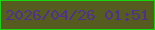 文字の大きさ：5、枠の色：16d70e、背景の色：565c20、文字の色：4f3092 無料ブログパーツのブログ時計