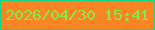 文字の大きさ：1、枠の色：16d781、背景の色：fb8424、文字の色：86ec48 無料ブログパーツのブログ時計