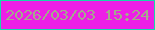 文字の大きさ：1、枠の色：16d9a9、背景の色：ed1fe6、文字の色：a3ab8b 無料ブログパーツのブログ時計