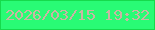 文字の大きさ：1、枠の色：16da4c、背景の色：29fb75、文字の色：cab5a3 無料ブログパーツのブログ時計