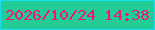 文字の大きさ：5、枠の色：16def3、背景の色：23cc94、文字の色：f61379 無料ブログパーツのブログ時計