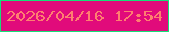 文字の大きさ：4、枠の色：16df78、背景の色：e10b7b、文字の色：fe7f70 無料ブログパーツのブログ時計