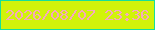 文字の大きさ：4、枠の色：16df99、背景の色：d1f30a、文字の色：f6a9bd 無料ブログパーツのブログ時計