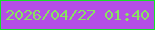 文字の大きさ：4、枠の色：16e12a、背景の色：b44fe6、文字の色：88e360 無料ブログパーツのブログ時計