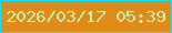 文字の大きさ：4、枠の色：16e2fc、背景の色：e08b17、文字の色：ccf0a5 無料ブログパーツのブログ時計