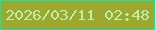 文字の大きさ：1、枠の色：16e3a9、背景の色：9da82f、文字の色：beefa8 無料ブログパーツのブログ時計