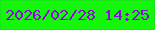 文字の大きさ：3、枠の色：16e516、背景の色：14f70a、文字の色：8f08df 無料ブログパーツのブログ時計
