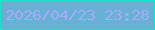 文字の大きさ：2、枠の色：16e5c3、背景の色：68b1d4、文字の色：a7abfa 無料ブログパーツのブログ時計