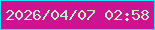 文字の大きさ：1、枠の色：16e6ff、背景の色：cc1390、文字の色：c6f0c8 無料ブログパーツのブログ時計