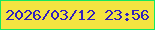 文字の大きさ：5、枠の色：16e760、背景の色：f4e441、文字の色：311fbd 無料ブログパーツのブログ時計