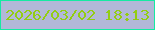 文字の大きさ：4、枠の色：16eaa2、背景の色：b2b8d8、文字の色：93cd12 無料ブログパーツのブログ時計
