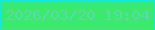 文字の大きさ：4、枠の色：16ead3、背景の色：3bea6d、文字の色：5adaaf 無料ブログパーツのブログ時計